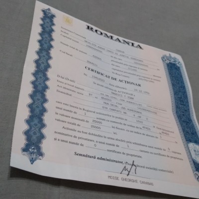 CUPON CERTIFICAT DE ACTIONAR LA CONDOR DEVA foto