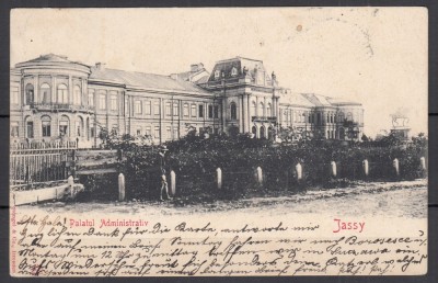 MOLDOVA IASI PALATUL ADMINISTRATIV CIRCULATA IASSY SUCEAVA BUCOVINA 1903 foto