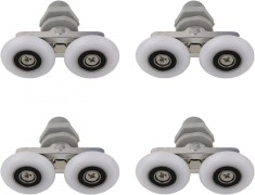 Set 4 role dus, Aluminiu/ABS, 25 x 6 mm, Gri/Alb