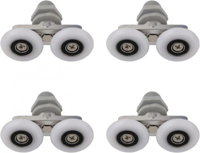 Set 4 role pentru usi de dus, 23 mm, Aluminiu, Alb/Gri foto