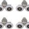 Set 4 role pentru usi de dus, 23 mm, Aluminiu, Alb/Gri