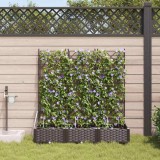 Cumpara ieftin Ghivece de Grădină 1 buc Zăbrele Maro 120 x 40 x 126 cm Plastic