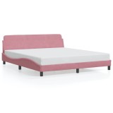Cumpara ieftin Cadru de pat cu tablie, Dover, roz, 180x200 cm, catifea