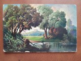 Carte postala peisaj din Bavaria, inceput de secol XX