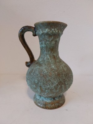 Vaza ceramica tip carafa cu un brat si cioc, FAT LAVA Stein Jopeko 70 20, 21cm inaltime, vintage anii 70, Mid Century Design foto