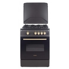 Aragaz Nobeltek NLT 6603NM/FG1, 60x60, plita si cuptor gaz, grill, aprindere electrica, iluminare cuptor, gratare din fonta, negru mat