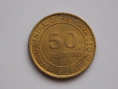 50 SOLES DE ORO 1981 PERU foto