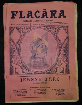 BANU C. (Director), FLACARA (Literara, Artistica si Sociala), Anul IV, Numarul 40, 1915, Bucuresti foto