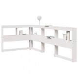 VidaXL Bibliotecă tăblie &icirc;n formă de L, alb, 75 cm, lemn masiv de pin 859293