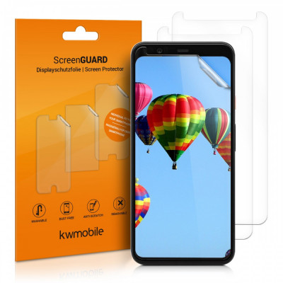 Set 3 folii de protectie pentru Google Pixel 4 XL, Kwmobile, Fata, Transparent, 50885.1 foto