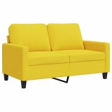 Cumpara ieftin Canapea cu 2 locuri, galben deschis, 120 cm, material textil