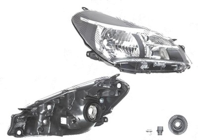 Far Toyota Yaris, 07.2014-, fata, Dreapta, cu daytime running light; H4+W21/5W+WY21W; electric; fara motoras, TYC foto