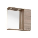Dulap baie cu oglinda Leziter Ruben 65, 65 cm latime, culoarea ulm, iluminare LED, suspendat, modern