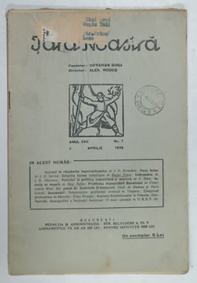 TARA NOASTRA , REVISTA , FONDATOR : OCTAVIAN GOGA , NR. 7 , 1938 foto