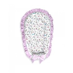 Baby Nest Premium din Bumbac, unicorn cu roz deschis