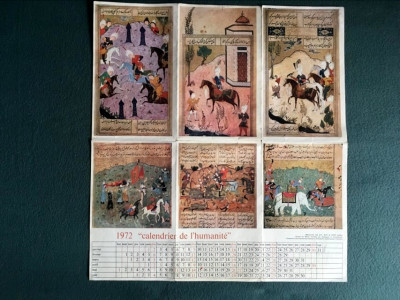 * Calendar vechi, 1972, hartie, Calendrier de l&amp;#039;humanite, franceza, miniaturi foto