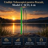 Undiță Telescopică pentru Pescuit, Model C SCO, 6 m