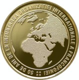 MONEDA ROMANIA - 50 BANI 2020, ORGANIZATIA INTERNATIONALA A FRANCOFONIEI - PROOF