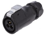 Conector Circular Mufă 20mm 3-PIN Aurit 20A Tată