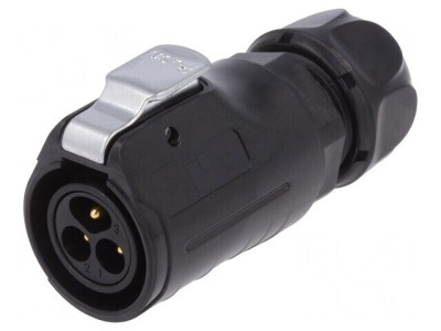 Conector Circular Mufă 20mm 3-PIN Aurit 20A Tată foto
