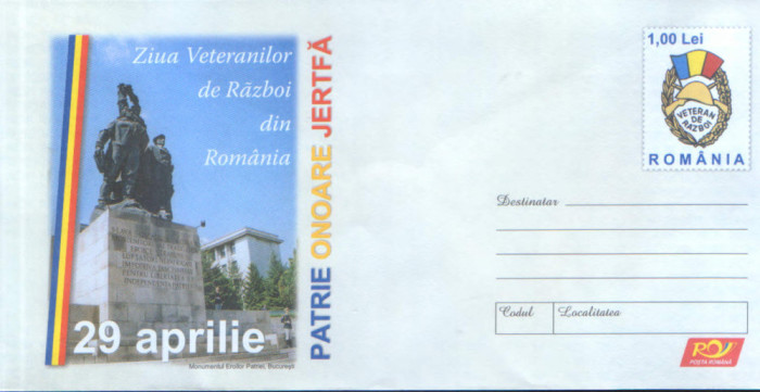 intreg pos plic nec 2008 - 29 aprilie Ziua Veteranilor de Razboi din Romania