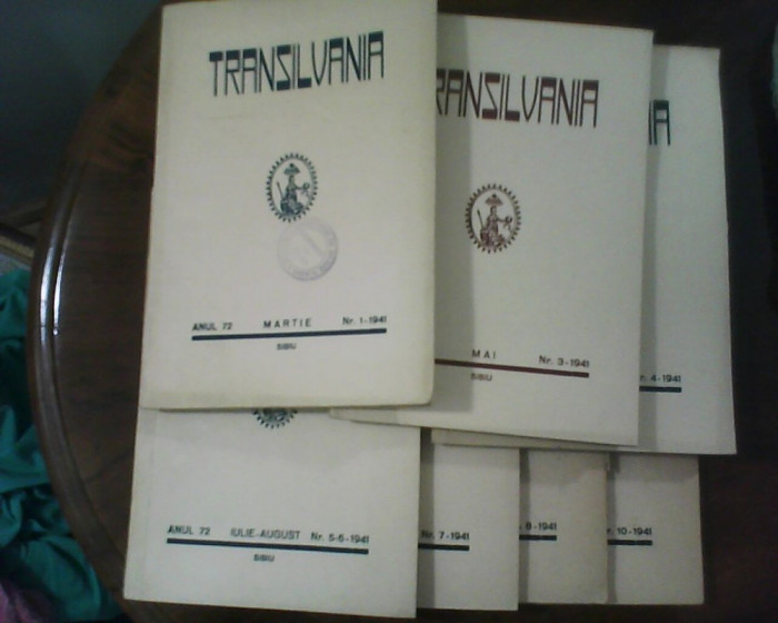 Revista Transilvania anul 1941,lot 7 exeplare:1, 3, 4, 5-6, 7, 8, 10