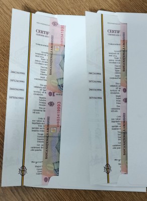 LOT 2 COLI BNR A 10 LEI 2024 SERII CONSECUTIVE - UNC - NESCOASE DIN PLIC foto