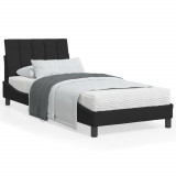 VidaXL Cadru de pat cu tăblie, negru, 90x200 cm, catifea