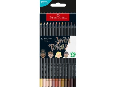 Creioane colorate triunghiulare black edition skin tones Faber-Castell 12 culori/set foto