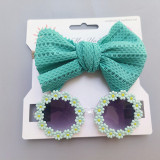 Set bentita si ochelari de soare - Green Daisy (Marime Disponibila: 6-12 luni, Superbaby