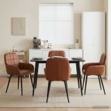 Cumpara ieftin Scaune de dining 4 buc. Piele artificiala Maro