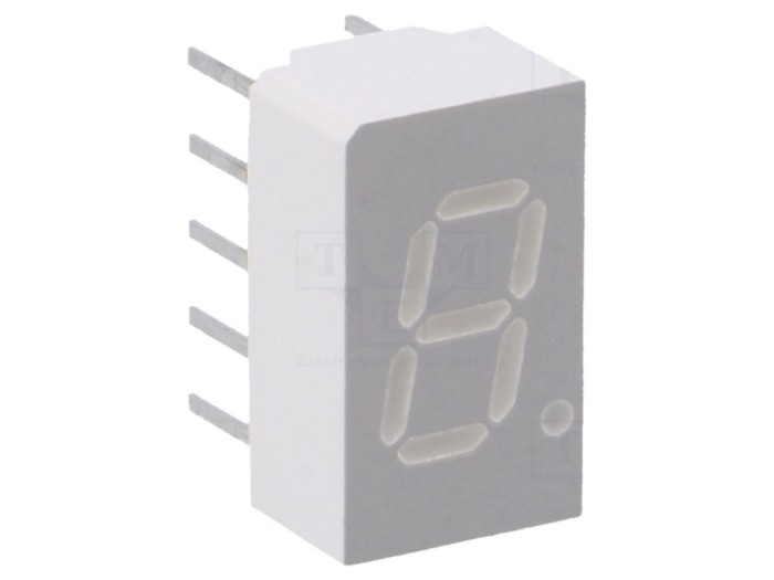 Afișaj LED 7 segmente galben 7,62mm