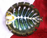FARFURIE BOL METAL CU EMAIL LAURANA RAME D&quot;ARTE ITALIA LUCRARE SEMNATA DECOR PESTE 18 CM