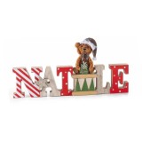 Decoratiune Craciun Natale lemn multicolor cm 23,5 x 2,3 x 11,5 H