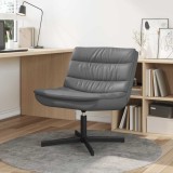 vidaXL Scaun rotativ Gri Piele sintetică Mediu Rotativ Scaun rotativ