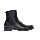 Ghete barbati din piele naturala cu fermoar imblanite - Model Negru Veron