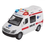 Ambulanță Jucărie, Model 1:16, Sunet și Lumină, Multicolor, Plastic, Oem