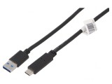 Cablu USB 3.0 A la USB C 1,8m, QOLTEC