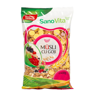 Musli cu Goji Sano Vita 400g, Musli, Musli Sano Vita, Musli Sano Vita Goji, Cereale Musli, Musli Cereale, Cereale Musli Sano Vita, Musli SanoVita, Mus foto