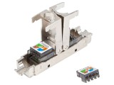 Cuplor RJ45 metalic, Cat 6a, argintiu, pe cablu