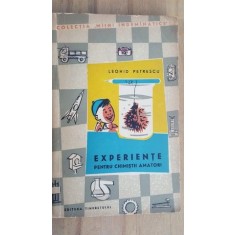 Experiente pentru chimistii amatori- Leonid Petrescu