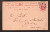 Great Britain 1902 Postal History Rare Postcard London Squared Circles D.298