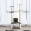 VidaXL Ansamblu pisici cu stâlpi din funie de sisal, gri închis 110 cm