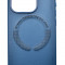 Husa din piele ecologica compatibila MagSafe pentru Apple iPhone 15 Pro, Albastru inchis