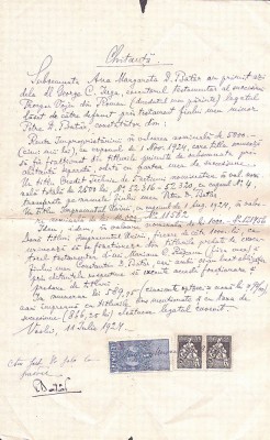 A3057N Chitanță pentru bunurile primite de la executorul testamentar, 1924, Vaslui foto