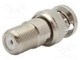 Adaptor BNC tată la F mamă 75&Omega; PTFE 2GHz AMPHENOL RF