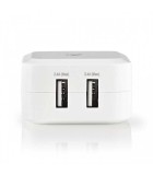 Alimentator 110-240V - USB x2 iesiri 4.2A alb NEDIS