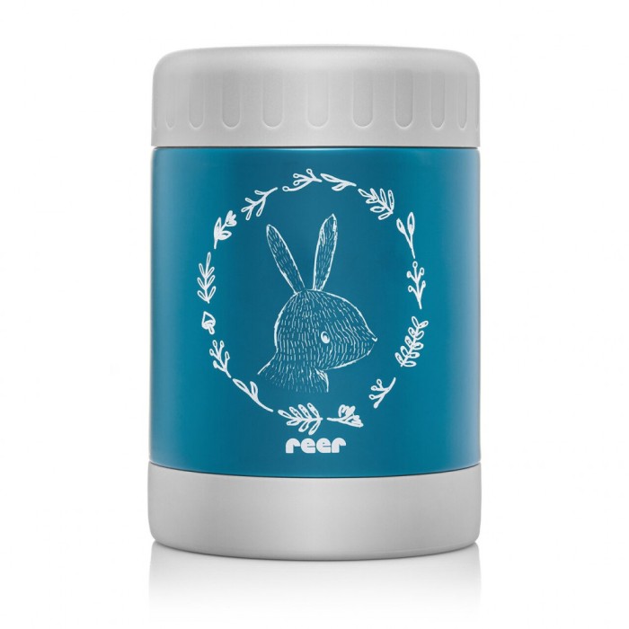 Cutie termica pentru mancare, otel inoxidabil vidat, 300 ml, albastra, Reer ColourDesign 90411 Children SafetyCare