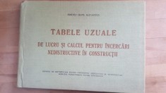 Tabele uzuale de lucru si calcul pentru incercari nedistructive in constructii- Ionescu Silviu Alexandru