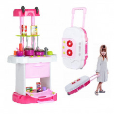 Bucatarie de jucarie Pliabila tip Troller 43 Piese Little Chef W097 foto